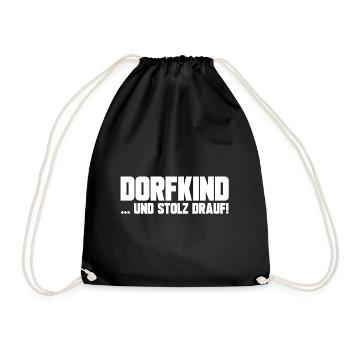 STOLZES DORFKIND, GESCHENK - Turnbeutel - Schwarz - Vorne