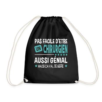 Chirurgien génial. Cadeau métier médecin chirurgie - Sac de sport léger - noir - Devant