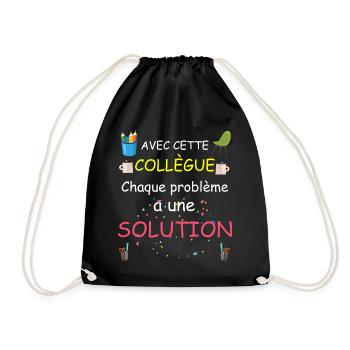 Collègue Femme Humour Partenaire De Travail - Sac de sport léger - noir - Devant