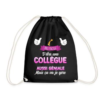 Collegue Géniale Cadeau Femme Entreprise - Sac de sport léger - noir - Devant