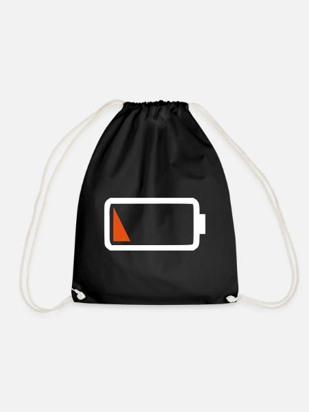 Akku Ladezustand Ladung Batterie - Turnbeutel - Schwarz