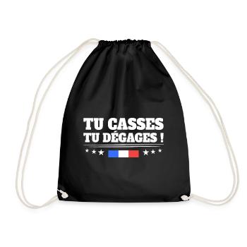 Slogan Droite Drapeau Français France - Sac de sport léger - noir - Devant
