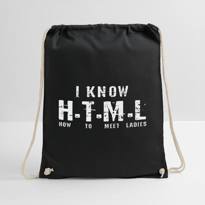 HTML programmer Drawstring Bag