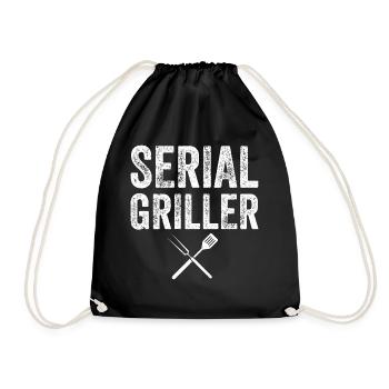 SERIAL GRILLER - Grill / BBQ Geschenk - Turnbeutel - Schwarz - Vorne