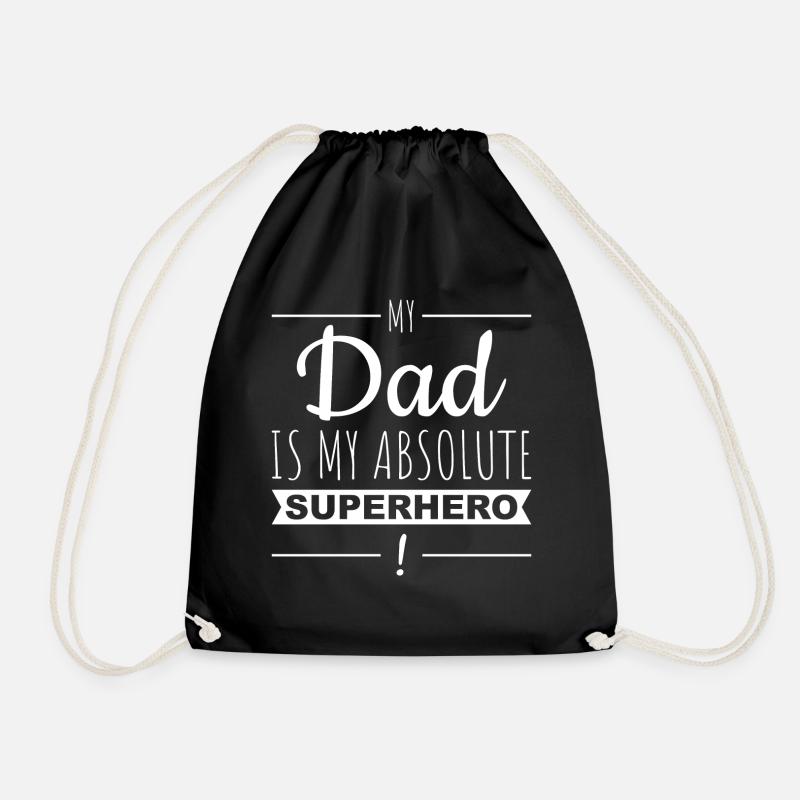DAD SUPERHERO | Daddy Superhero | Father's Day - Drawstring Bag - black