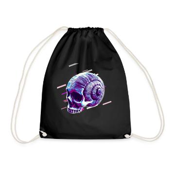 Crâne Cor 80 Rétro Violet - Sac de sport léger - noir - Devant