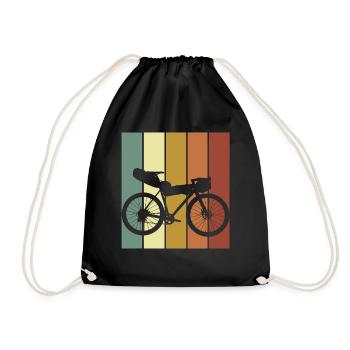 Gravel Bike - Drawstring Bag - black - Front