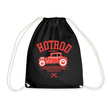 Klassisches Hot Rod Auto T-Shirt - Turnbeutel - Schwarz - Vorne