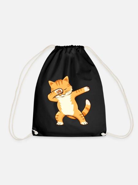 Dabbing Katze Dab Cat Geschenk - Sac de sport léger - noir