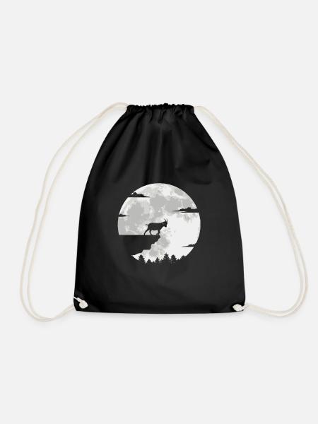 Goat Gift Goat Capricorn Goat smonds Moon - Drawstring Bag - black