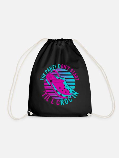 Comfort love for crocs clogs shoes gift idea - Drawstring Bag - black