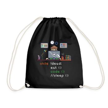 Computer Science Python P... Programmers & Nerd - Drawstring Bag - black - Front