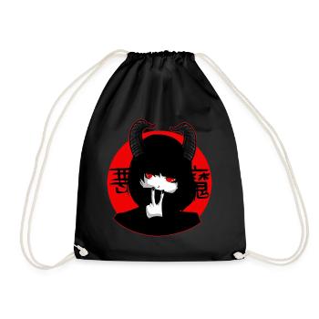Kawaii Anime Nu Goth Style Occulte Punk Emo - Sac de sport léger - noir - Devant