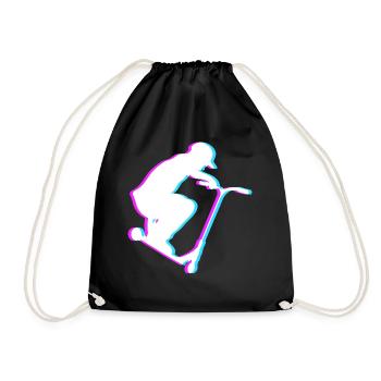 Cool Stunt Scooter Scooter Skater Gift - Drawstring Bag - black - Front
