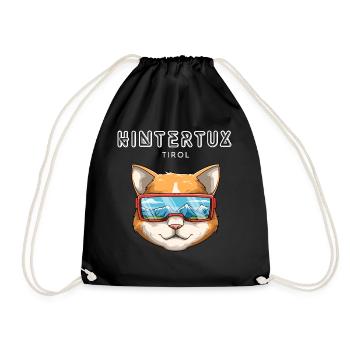 Hintertux Tirol Österreich Retro Ski Katze - Turnbeutel - Schwarz - Vorne