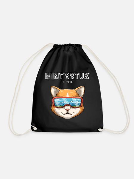 Hintertux Tirol Österreich Retro Ski Katze - Turnbeutel - Schwarz
