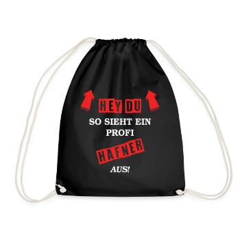 Hafner profi hafner beruf ofenbauer geschenkidee - Turnbeutel - Schwarz - Vorne