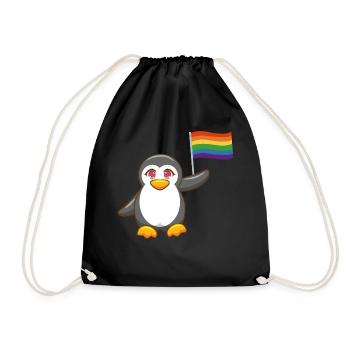 Drapeau arc-en-ciel Mois de la Gay Pride Pingouin LGBT - Sac de sport léger - noir - Devant