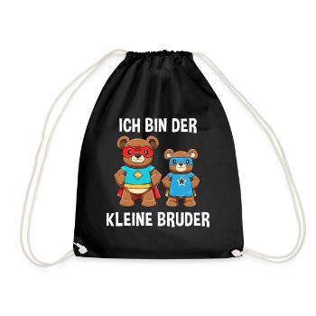 Super Bären Kleiner Bruder - Ich bin der kleine - Turnbeutel - Schwarz - Vorne
