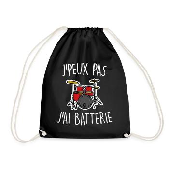 J'peux pas j'ai batterie - Sac de sport léger - noir - Devant