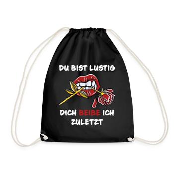 Du bist lustig dich beiße ich zuletzt Halloween - Turnbeutel - Schwarz - Vorne
