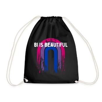 Bi Is Beautiful Bisexual Motivational Quote Bi - Drawstring Bag - black - Front