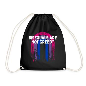 Bisexuals Are Not Greedy Bi Positivity Bi Pride - Drawstring Bag - black - Front