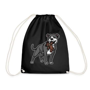 American Staffordshire Bull Terrier Staffy Dog - Drawstring Bag - black - Front