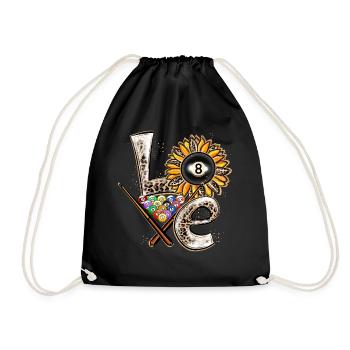 Love Billiard Player - Drawstring Bag - black - Front