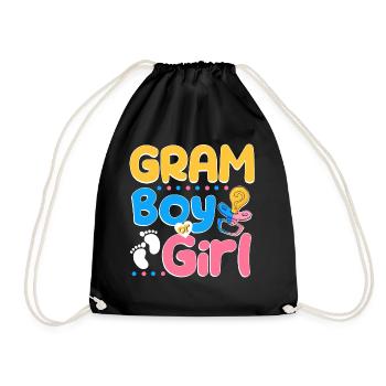 Pink or Blue Gram Loves You Best Grandma Ever - Drawstring Bag - black - Front