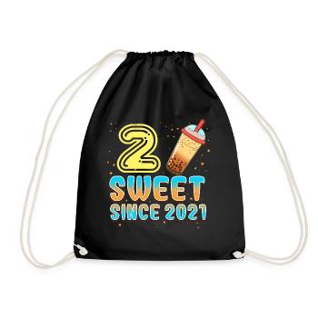 2. Geburtstag Bubble Tee - Turnbeutel - Schwarz - Vorne