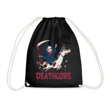 Lustiger Deathcore Sensenmann Einhorn Metalhead - Turnbeutel - Schwarz - Vorne