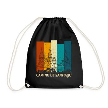 Camino - Camino de Santiago - Pèlerinage - Santiago - Sac de sport léger - noir - Devant