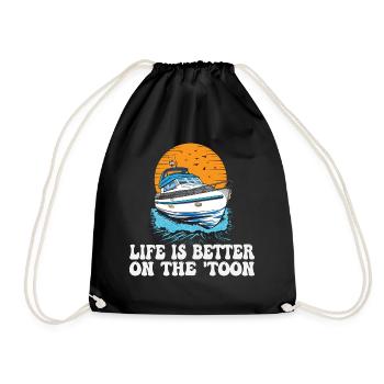 La vie est meilleure sur le bateau 'Toon Pontoon King - Sac de sport léger - noir - Devant