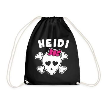 Pirate Heidi Design pour les filles et les femmes - Sac de sport léger - noir - Devant