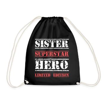 Meilleure soeur Star Dicton - Sac de sport léger - noir - Devant