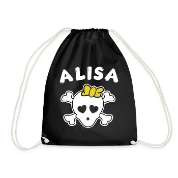 Pirate Alisa Design for Girls and Women - Drawstring Bag - black - Front