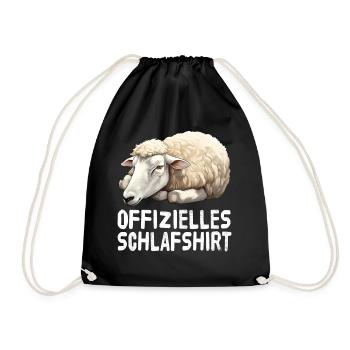 Offizieles Schlafshirt Schaf - Turnbeutel - Schwarz - Vorne