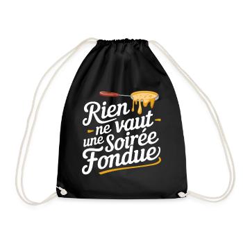 Rien ne vaut une soirée fondue - Sac de sport léger - noir - Devant