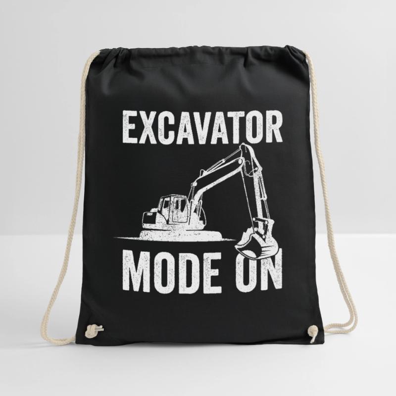 Excavator Construction Worker Drawstring Bag