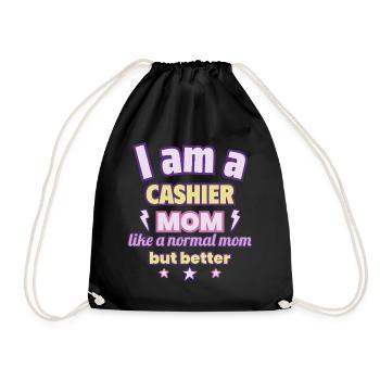 Caissier Maman, Cadeau de fête des mères, Supermarché - Sac de sport léger - noir - Devant