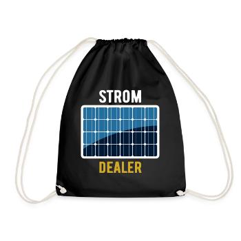 Strom Dealer - Photovoltaik - Solarenergie - Turnbeutel - Schwarz - Vorne