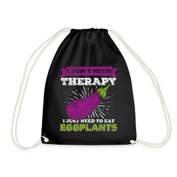 Eggplant gift - Drawstring Bag - black - Front