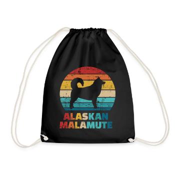 Alaskan Malamute - Drawstring Bag - black - Front