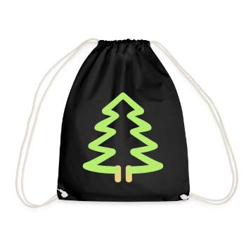 Tannenbaum - Turnbeutel - Schwarz - Vorne