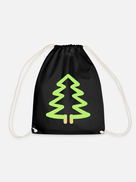 Tannenbaum - Turnbeutel - Schwarz
