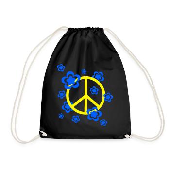 des années 70 motif de fleur - Sac de sport léger - noir - Devant