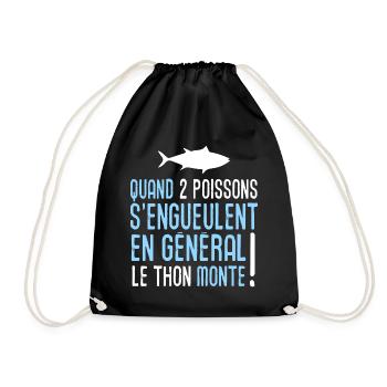 Pêche humour pêcheur phrase drôle citation - Sac de sport léger - noir - Devant