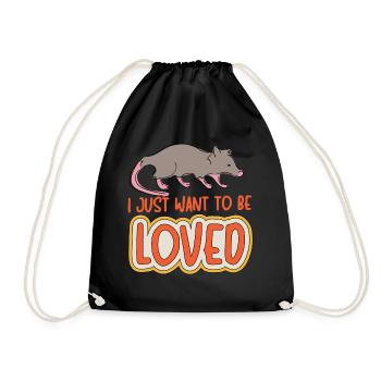 Opossum Ironic Saying Cute Opossum Rodent Animal - Drawstring Bag - black - Front