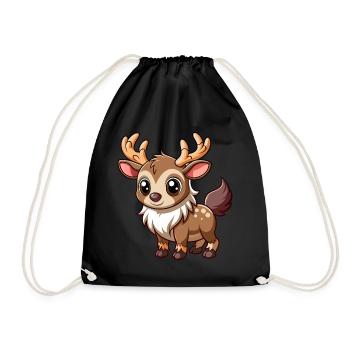 Cute Baby Moose - Drawstring Bag - black - Front